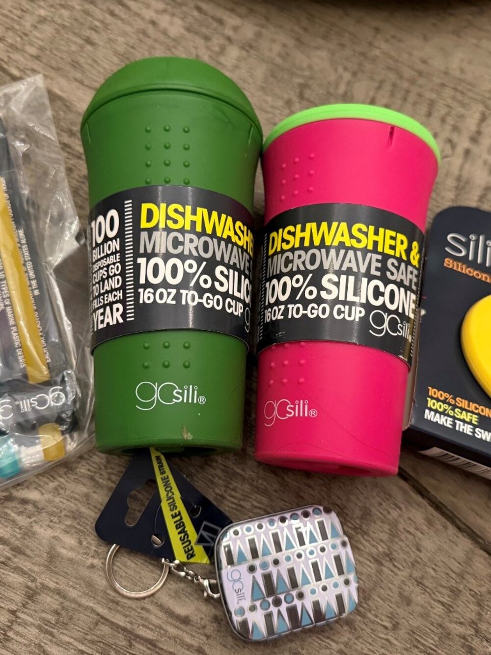 goSili reusable silicone drinking cups and straws bundle